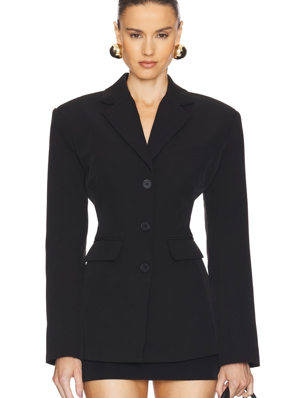 Recycled Twill S Curve Jacket in Black - Picture 2 of 6